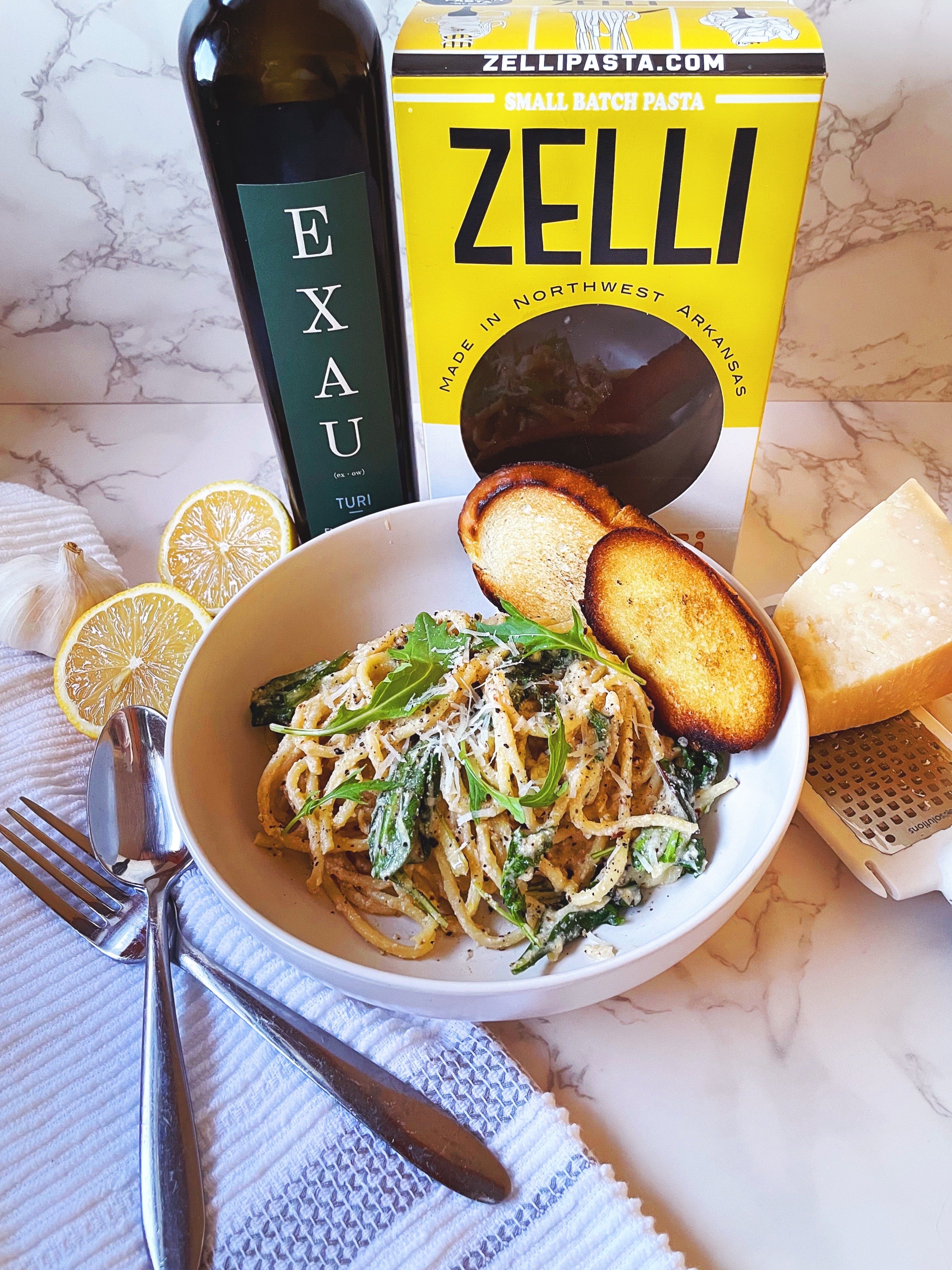 Lemony Greens and Ricotta Pasta – ZelliPasta