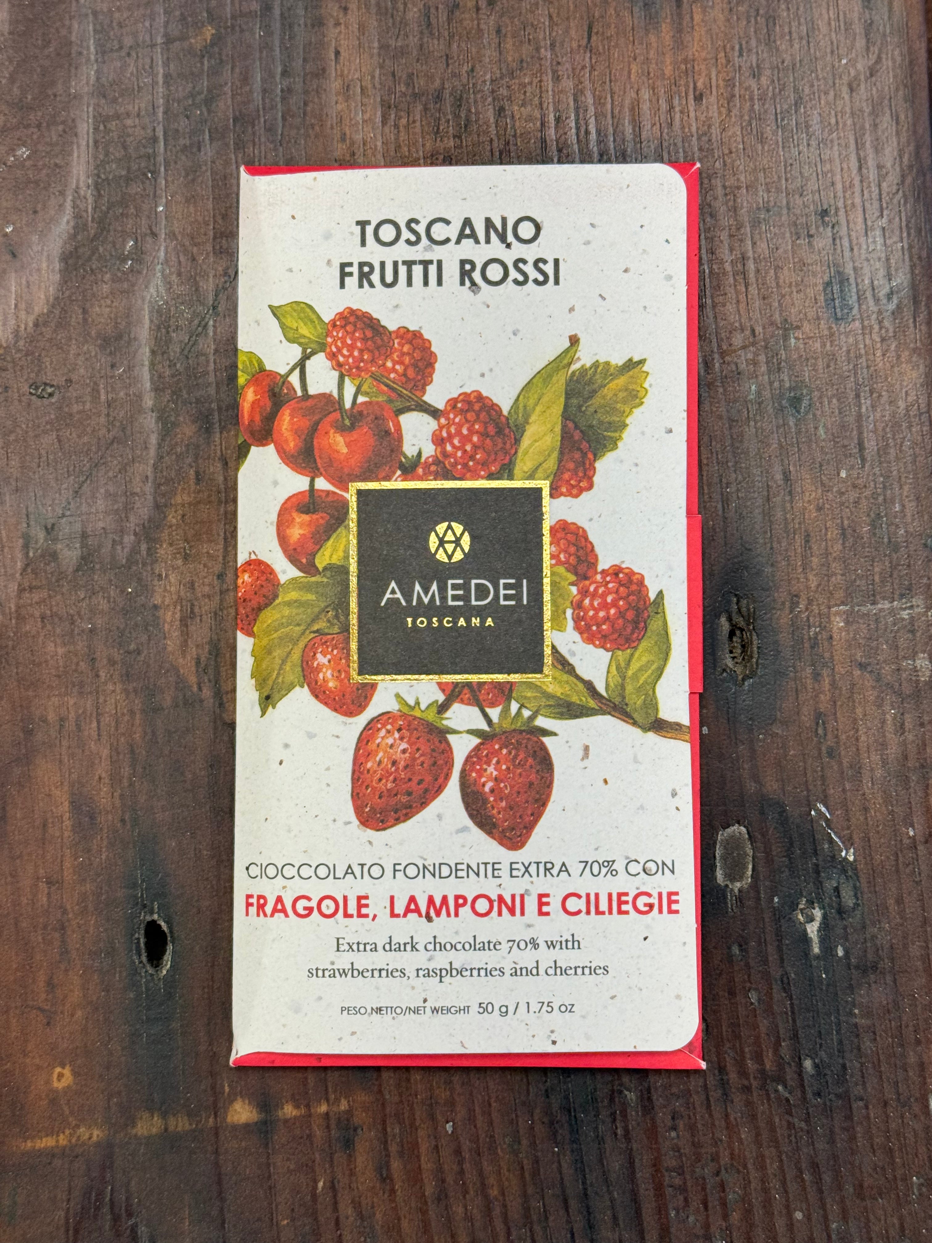 Amedei Toscano Red, Dark Chocolate w/ Red Fruit – ZelliPasta