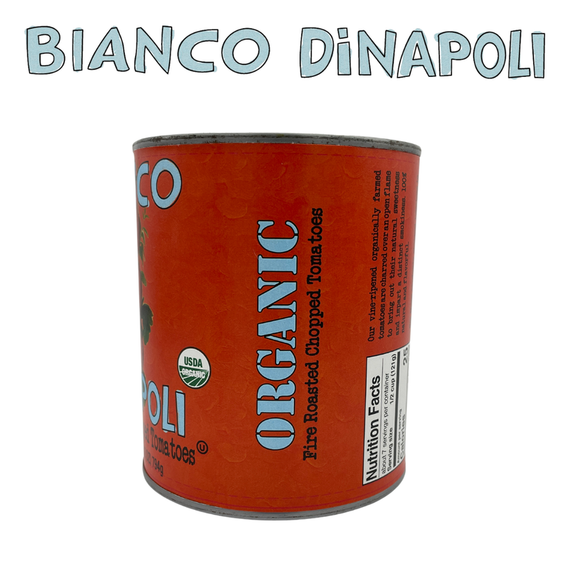 Bianco DiNapoli 28oz Organic Fire Roasted Chopped tomatoes