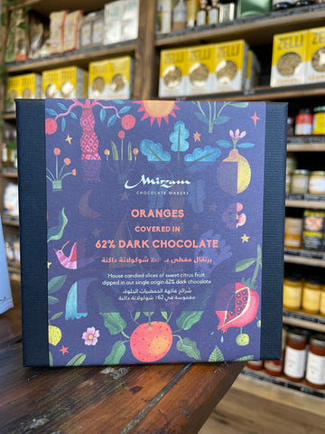 Mirzam Secret Spice Garden, 62% Dark Chocolate Coated Oranges