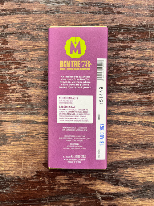 Ben Tre 78% Dark Chocolate Mini (Jack-O'-Lantern), 24g - Marou Chocolate