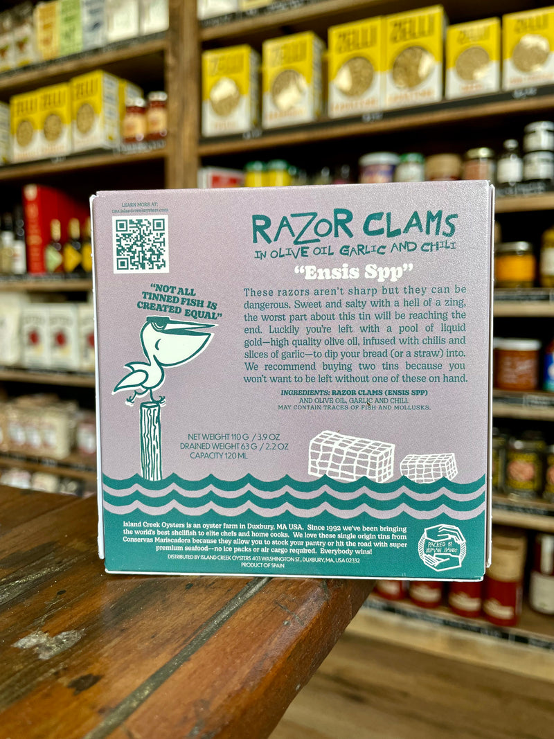 Island Creek Razor Clams in Chili Garlic and Oil