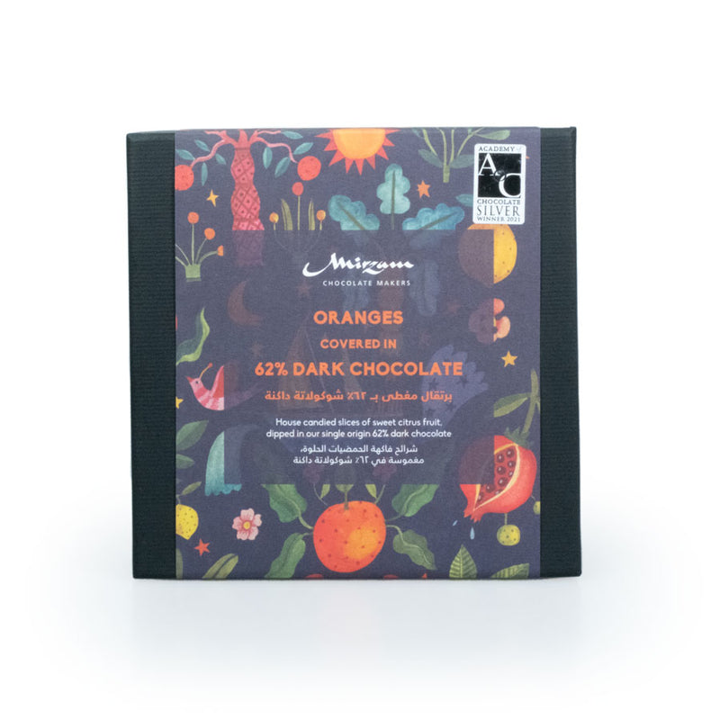 Mirzam Secret Spice Garden, 62% Dark Chocolate  Coated Oranges, 200g