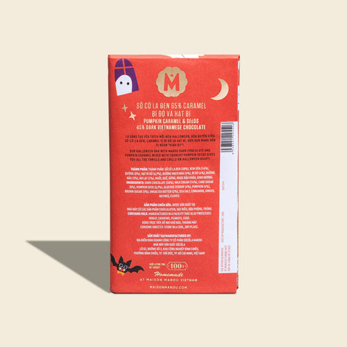 Dark Chocolate 65% & Caramel Pumpkin Seed Bar - Halloween Edition - 100g