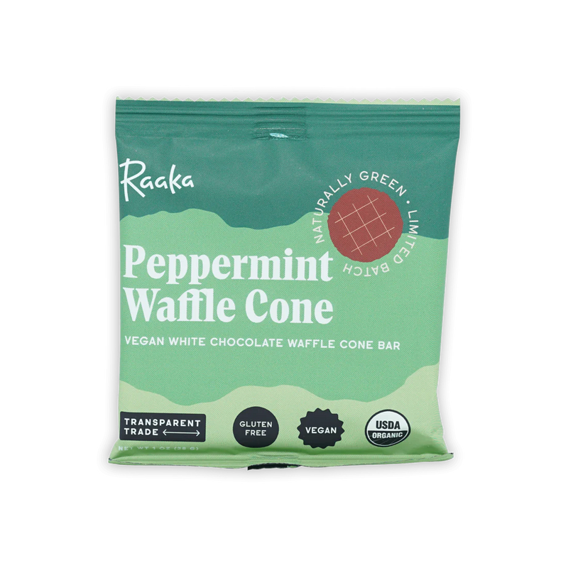 Raaka Peppermint Chocolate Waffle Cone (Winter Seasonal), 1oz